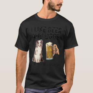 Ik Drink graag bier en honden Merle Collie Dog T-shirt