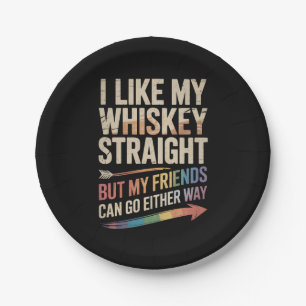 Ik drink graag mijn whiskey puur, maar mijn vriend papieren bordje