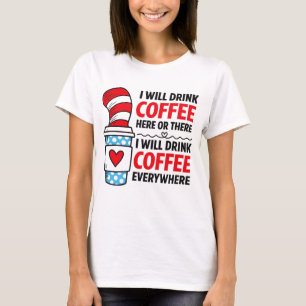 Ik Drink hier of daar een grappige docent T-shirt