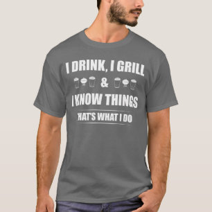 Ik Drink Ik Gril en Ik Weetniet BBQ Barbecue Bier T-shirt