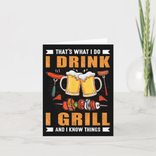 Ik Drink Ik Grill Funny BBQ Grillmaster Kaart