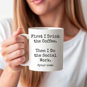 Ik Drink Koffie Dan Doe Ik Het Sociale Werk grappi Koffiemok