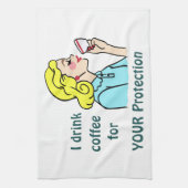 Ik Drink koffie Theedoek (Verticaal)