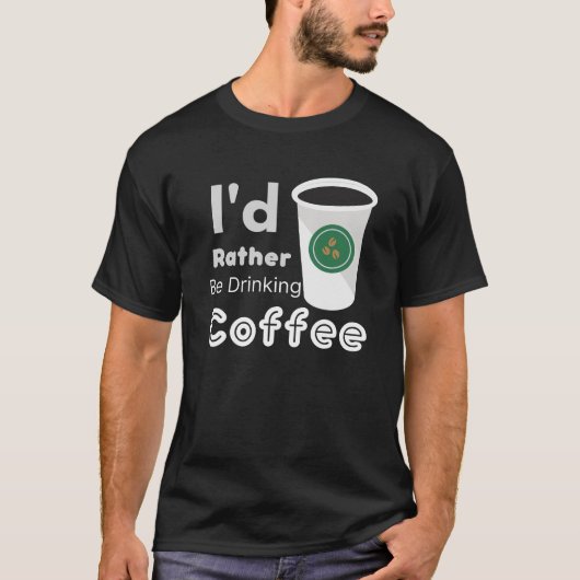 Ik Drink liever Coffee Large Cup T-shirt (Voorkant)