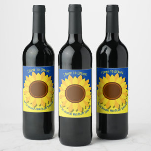 Ik Drink naar Oekraïne & Invers die Plant op zonn Wijn Etiket
