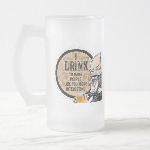 Ik Drink (om je interessanter te maken) Matglas Bierpul