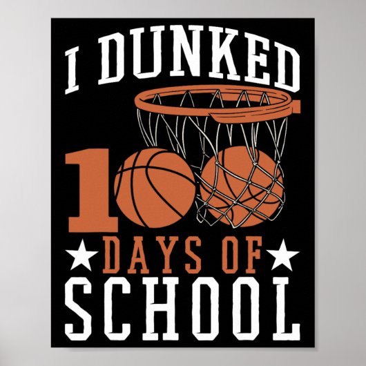 Ik dronk 100 dagen kindertuinbasketba poster (Voorkant)