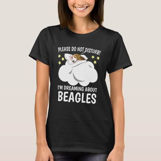 Ik droom over slapen dutjes PJ pyjama Beagle T-shirt (Voorkant)
