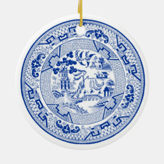 Ik droom van een (Blauw &) Wit Kerstfeest Keramisch Ornament