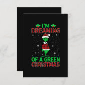 Ik droom van een groen kerstontwerp kaart (Voorkant / Achterkant)