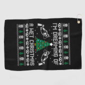 Ik droom van een nat kerstfeest golfhanddoek (Horizontaal)