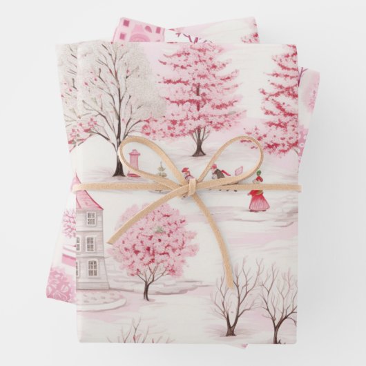 Ik droom van een roze kerst inpakpapier vel (In situ)