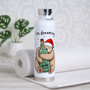 Ik droom van een wijn Kerstmis Waterfles