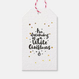 Ik droom van een witte kerst cadeau tags cadeaulabel