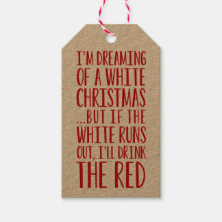 Ik droom van een witte kerst cadeaulabel