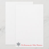 Ik droom van een witte kerst - sneeuwvlok briefpapier (Voorkant / Achterkant)