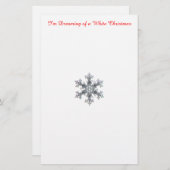 Ik droom van een witte kerst - sneeuwvlok briefpapier (Voorkant / Achterkant)
