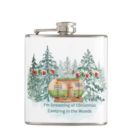 Ik droom van Kerstmis Camping op Flask Heupfles