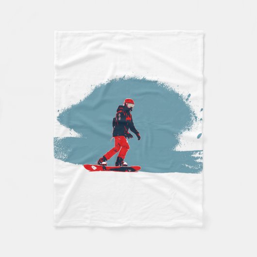 Ik droom van snowboarden - Snowboarder Fleece Deken (Voorkant)