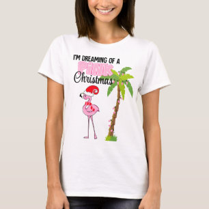 Ik droomde van een roze kerstflamingo t-shirt