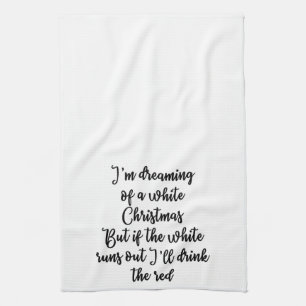 Ik droomde van een witte kersthanddoek theedoek