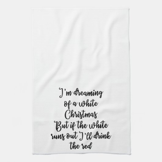 Ik droomde van een witte kersthanddoek theedoek (Verticaal)