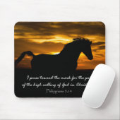 Ik druk op naar het Markus Bijbelvers met Paard Muismat (Met muis)