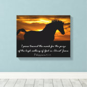 Ik druk op Toward the Mark Bible Verse Canvas Afdruk (Insitu (Houten vloer))