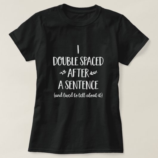 Ik dubbelspatiëring en regel voor het schrijven va t-shirt (Design voorkant)