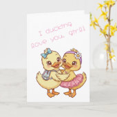 Ik Ducking Hou Van Jou, Valentijnsdag Kaart (Gele Bloem)