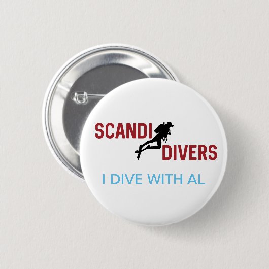 Ik duik met AL Scandi Divers Button (Voorkant /achterkant)