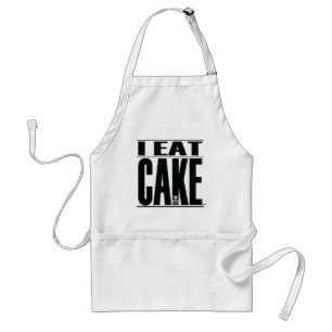 IK EAT CAKE apron white uit Krause Confections Standaard Schort