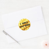 "Ik eet alleen GMO Sticker" Ronde Sticker (Envelop)