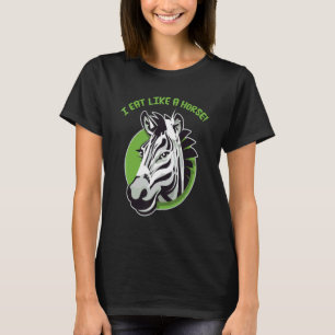 Ik eet als een paard - grappig leuk zebra ontwerp t-shirt