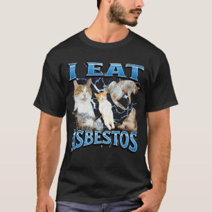 Ik Eet Asbest Grappige Beledigende Kat Meme Bootle T-shirt
