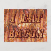 Ik eet Bacon-tekst met achtergrond Briefkaart (Voorkant)