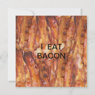 Ik eet Bacon-tekst met achtergrond Kaart