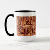 Ik eet Bacon-tekst met achtergrond Mok (Links)