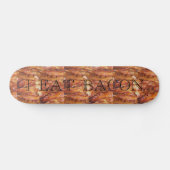 Ik eet Bacon-tekst met achtergrond Skateboard (Horizontaal)