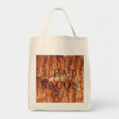 Ik eet Bacon-tekst met achtergrond Tote Bag (Voorkant)