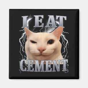 Ik Eet Cement Domme Kat Meme Grappige Mannen Vrouw Magneet