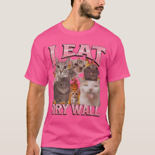 Ik eet cement Grappige kat meme bootleg meisje T-shirt