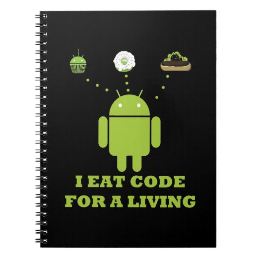 Ik eet code voor een levende softwareontwikkelaar notitieboek (Voorkant)