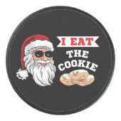 Ik eet de Cookie Funny Dirty Joke Kerstmis Hockey Puck (Voorkant)