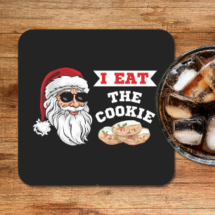 Ik eet de Cookie Funny Dirty Joke Kerstmis Vierkante Kartonnen Onderzetter