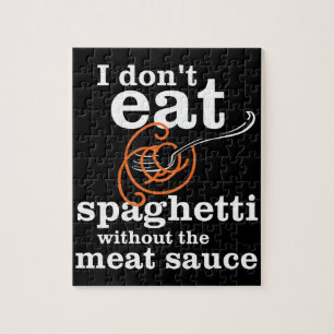 Ik eet geen spaghetti zonder de vleessaus legpuzzel