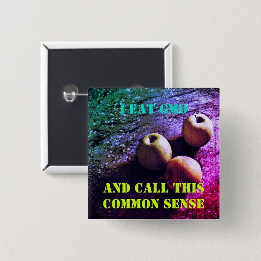 Ik eet GGO-Button Badge Vierkante Button 5,1 Cm (Voorkant /achterkant)