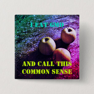 Ik eet GGO-Button Badge Vierkante Button 5,1 Cm