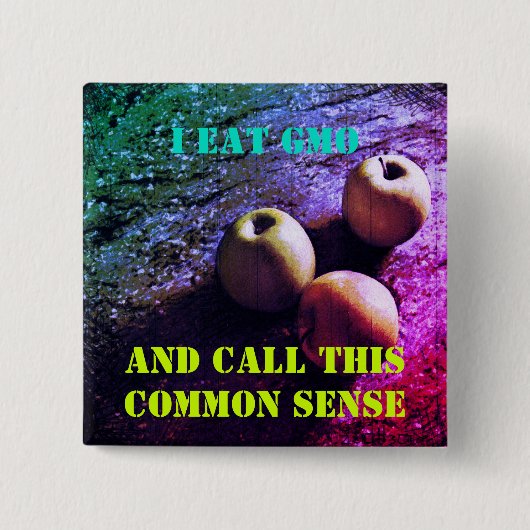 Ik eet GGO-Button Badge Vierkante Button 5,1 Cm (Voorkant)