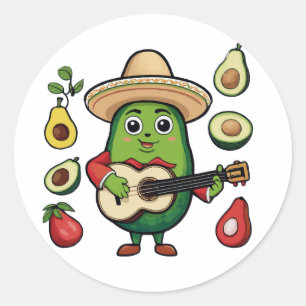 Ik eet graag avocado ronde sticker